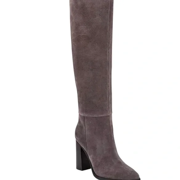 Marc Fisher LTD Gray Suede Tall Boots – Size 7M – Block Heel - Picture 9 of 15
